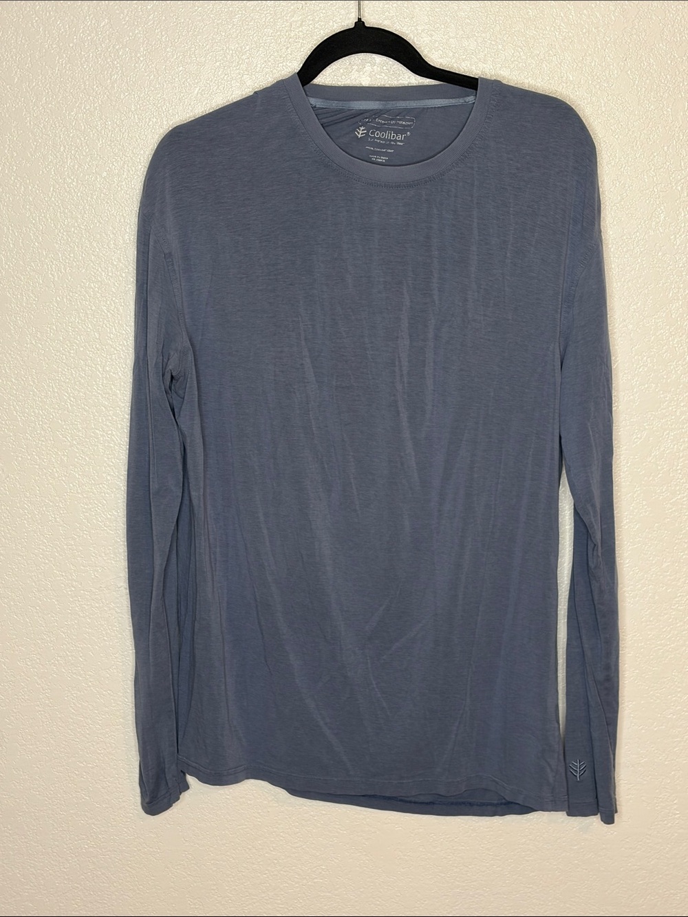 Coolibar Slate Blue UPF Long Sleeve Tee Shirt Size Medium Outdoor Sun Protection